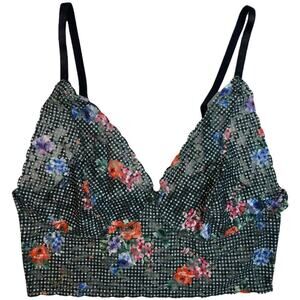 Hanky Panky Black Lace Floral Bralette Size XS NWT